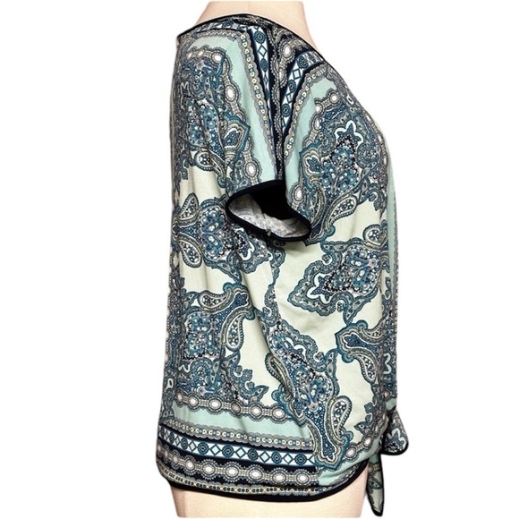 Roz & Ali Short Sleeved Blue Blouse 2X - Picture 3 of 6